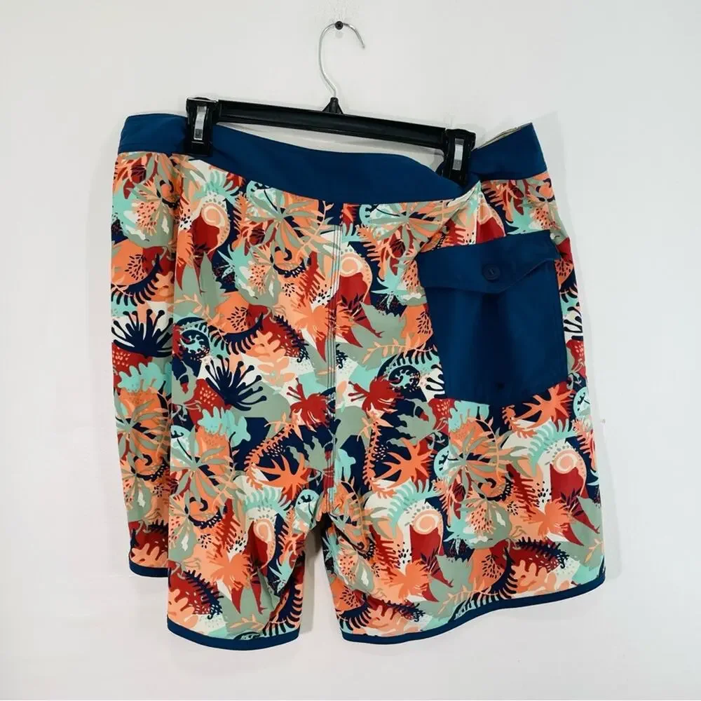 Patagonia Multicolored Botanical Reef Unlined Swim Board Shorts Trunks 38